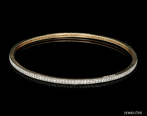 Jewelove™ 18K Gold with Diamonds Single Line Eternity Bangle