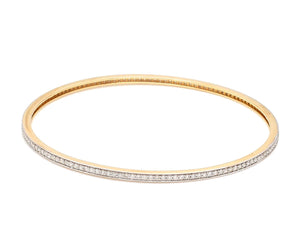 Jewelove™ Bangles & Bracelets 18K Gold with Diamonds Single Line Eternity Bangle JL AU B 101