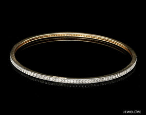 Jewelove™ Bangles & Bracelets 18K Gold with Diamonds Single Line Eternity Bangle JL AU B 101