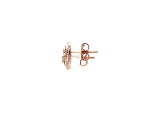 Jewelove™ Earrings 18K Rose Gold Cushion Earrings with Pink Cushion Cut & White Round Diamond JL AU PD 104