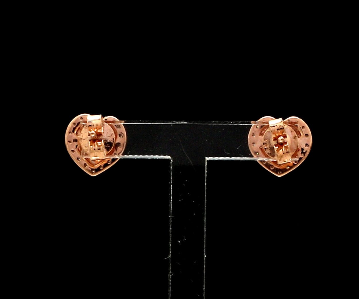 Jewelove™ Earrings 18K Rose Gold Heart Earrings with Pink & White Diamond JL AU PD 102