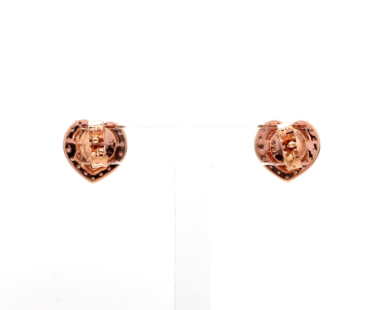 Jewelove™ Earrings 18K Rose Gold Heart Earrings with Pink & White Diamond JL AU PD 102