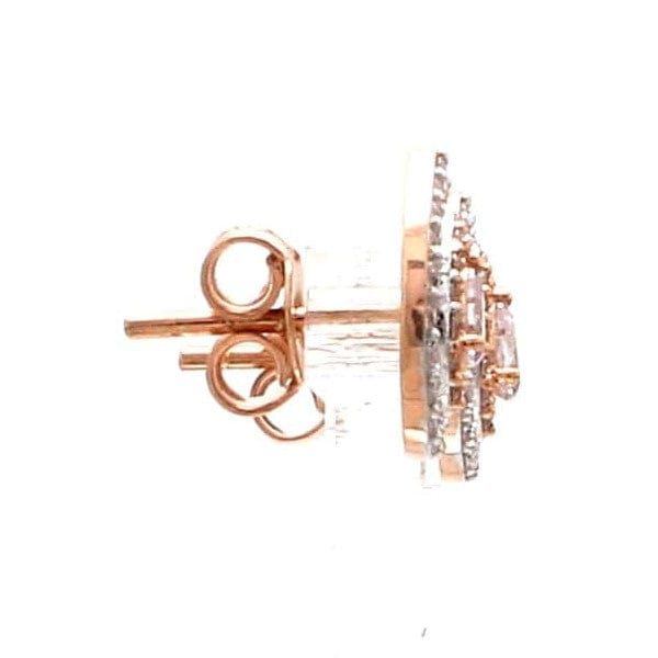 Jewelove™ Earrings 18K Rose Gold Pear Earrings with Pink Pear Cut & White Round Diamond JL AU PD 103