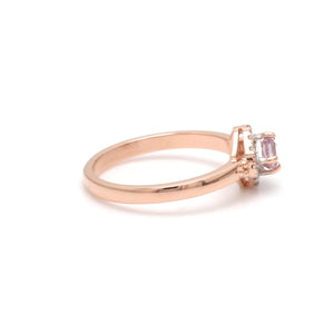 Jewelove™ Rings Women's Band only / SI IJ 18K Rose Gold Ring with Pink Diamond for Women JL AU 100