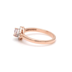 Jewelove™ Rings Women's Band only / SI IJ 18K Rose Gold Ring with Pink Diamond for Women JL AU 100