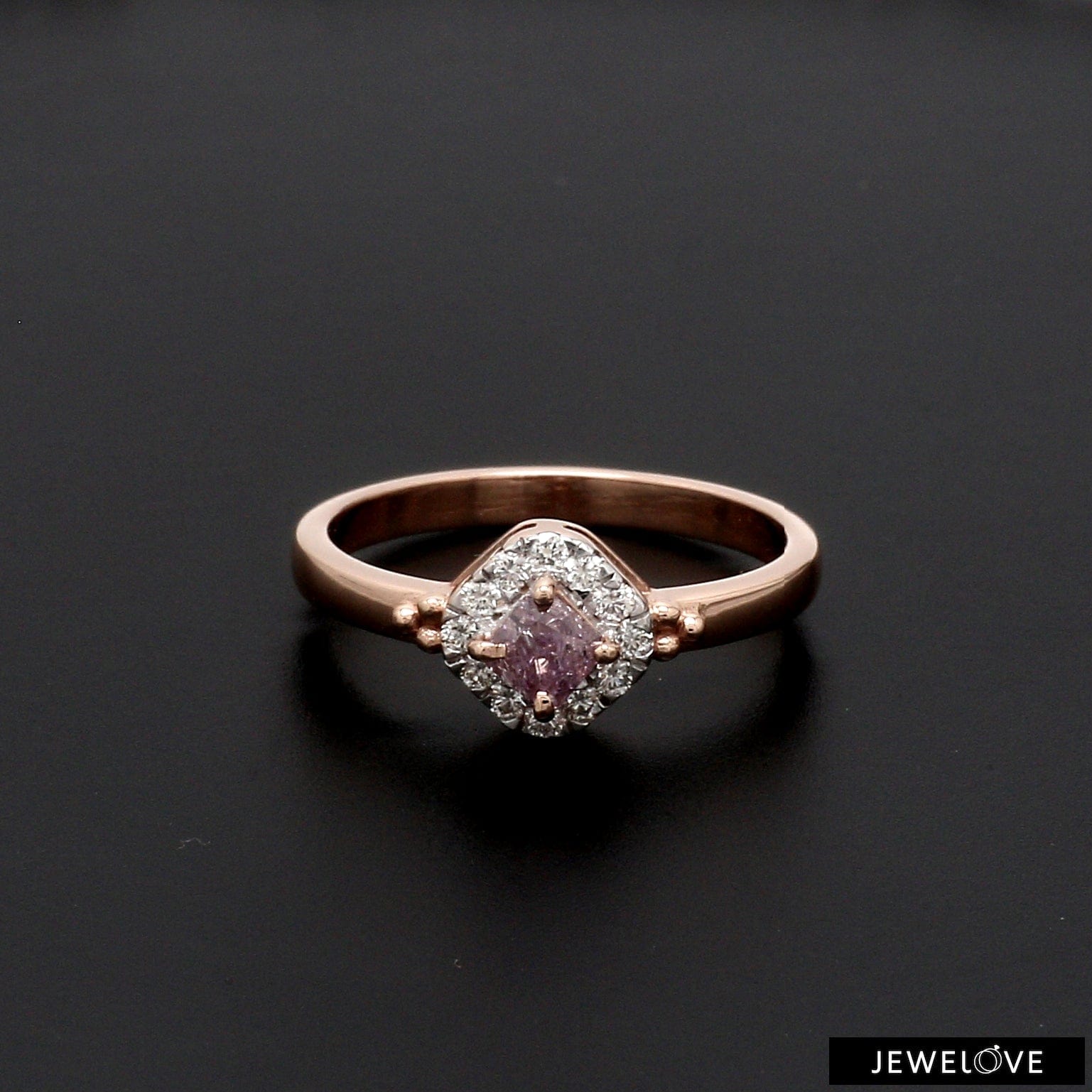 Funky Rustic Diamond Ring in 18k Rose Gold – Anueva Jewelry