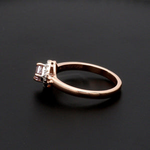 Jewelove™ Rings Women's Band only / SI IJ 18K Rose Gold Ring with Pink Diamond for Women JL AU 100