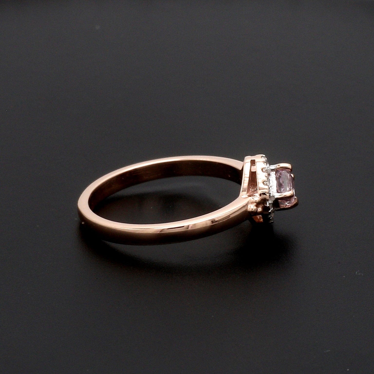 Jewelove™ Rings Women's Band only / SI IJ 18K Rose Gold Ring with Pink Diamond for Women JL AU 100