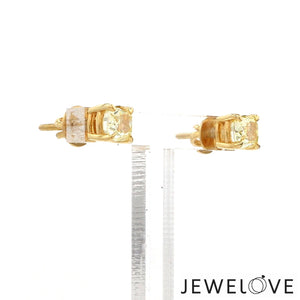 Jewelove™ Earrings Earrings only 18K Yellow Gold Earrings with Natural Fancy Intense Yellow Diamonds JL AU E 101