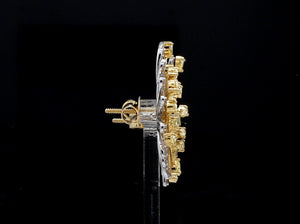 Jewelove™ Earrings Earrings only 18K Yellow Gold Earrings with Natural Fancy Yellow & White Diamonds JL AU E 102