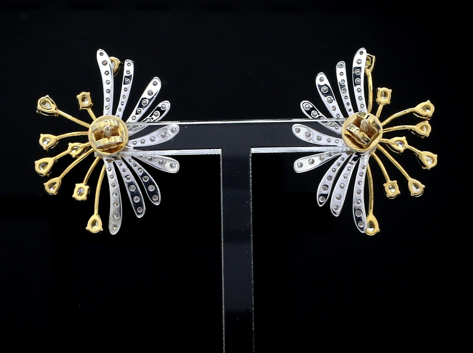 Jewelove™ Earrings Earrings only 18K Yellow Gold Earrings with Natural Fancy Yellow & White Diamonds JL AU E 102