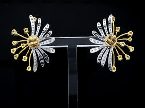 Jewelove™ Earrings Earrings only 18K Yellow Gold Earrings with Natural Fancy Yellow & White Diamonds JL AU E 102