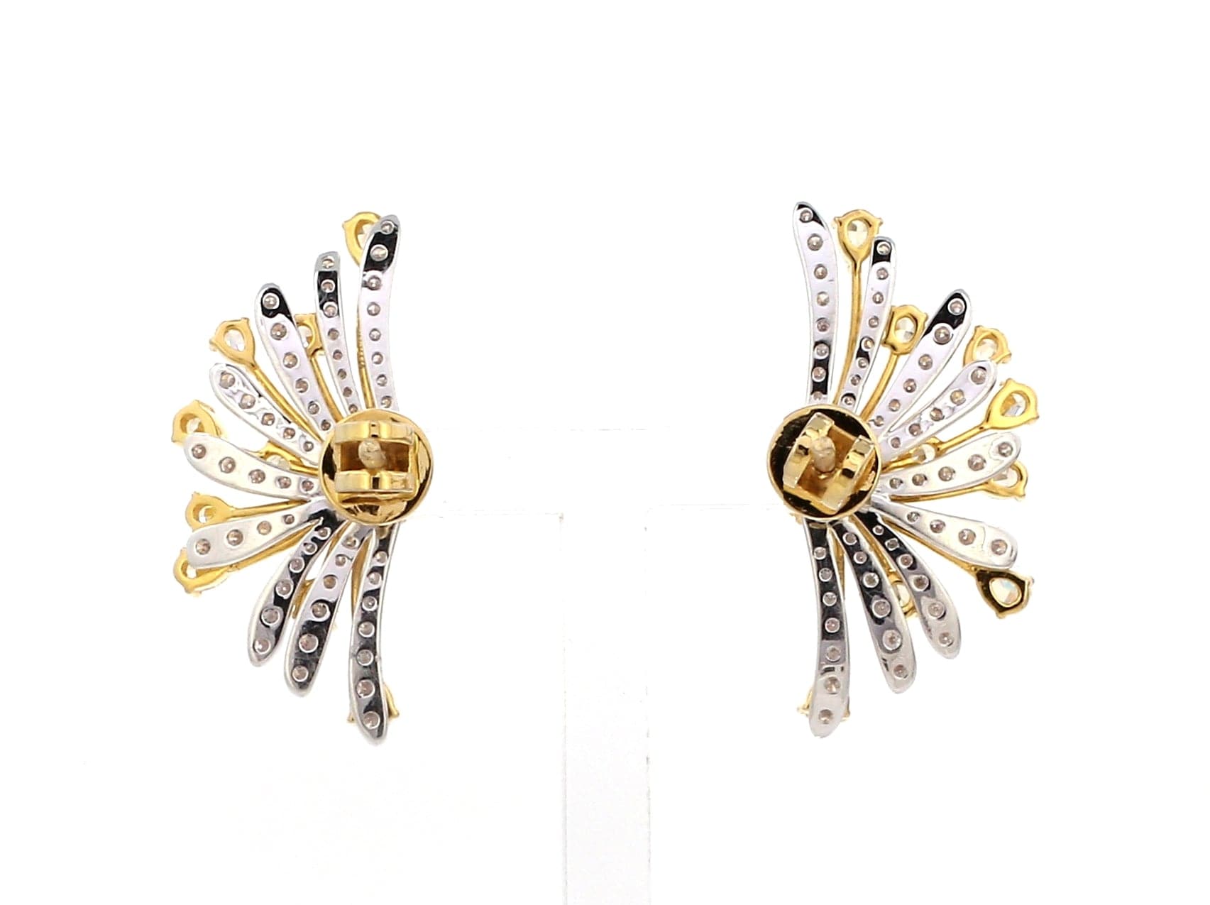 Jewelove™ Earrings Earrings only 18K Yellow Gold Earrings with Natural Fancy Yellow & White Diamonds JL AU E 102