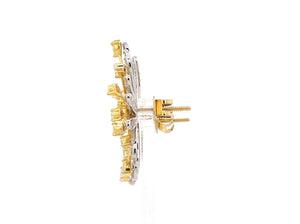 Jewelove™ Earrings Earrings only 18K Yellow Gold Earrings with Natural Fancy Yellow & White Diamonds JL AU E 102