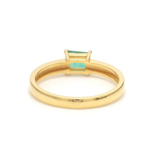 Jewelove™ Rings 18K Yellow Gold Emerald Diamond Ring JL AU 102