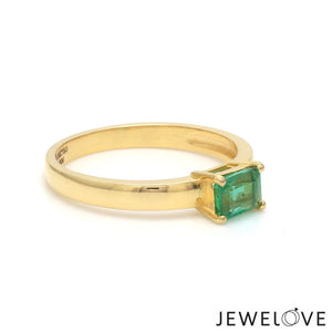 Jewelove™ Rings 18K Yellow Gold Emerald Diamond Ring JL AU 102