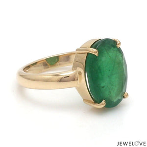 Jewelove™ Rings 18K Yellow Gold Emerald Diamond Ring JL AU 137R