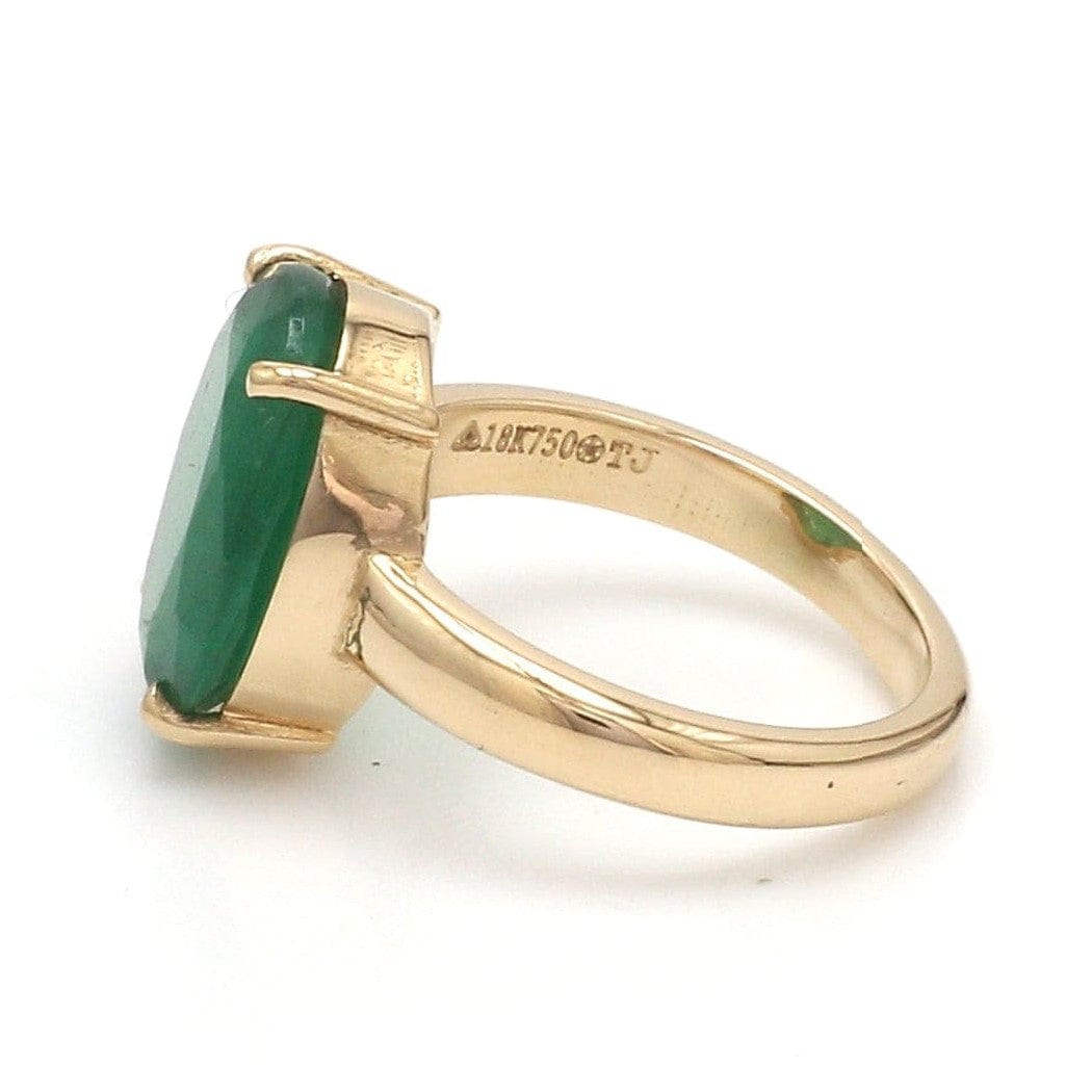 Jewelove™ Rings 18K Yellow Gold Emerald Diamond Ring JL AU 137R