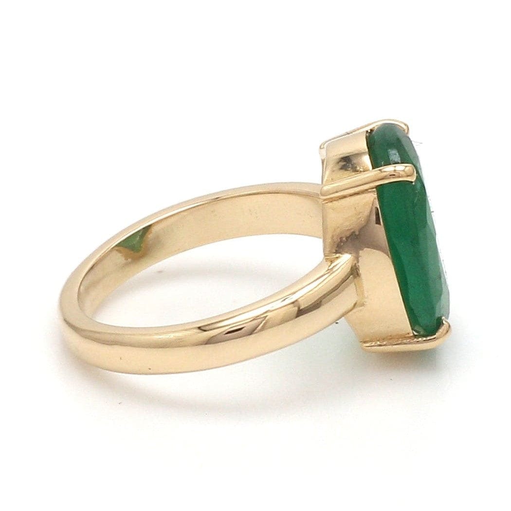 Jewelove™ Rings 18K Yellow Gold Emerald Diamond Ring JL AU 137R