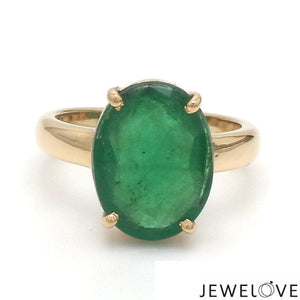 Jewelove™ Rings 18K Yellow Gold Emerald Diamond Ring JL AU 137R