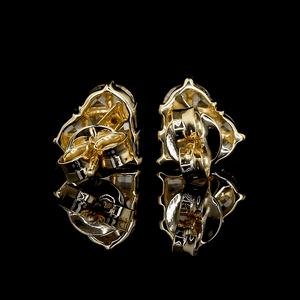 Jewelove™ Earrings Earrings only 18K Yellow Gold Heart Earrings with Natural Fancy Yellow Diamond JL AU E 107