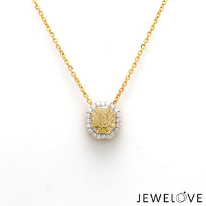 Jewelove™ Pendants 18K Yellow Gold  Pendant Chain with Fancy Color Diamond JL AU P 10