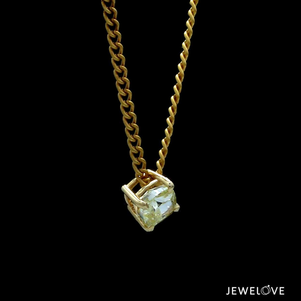 Jewelove™ Necklaces & Pendants SI IJ 18K Yellow Gold Pendant Set with Natural Fancy Intense Yellow Diamond JL AU PE 101