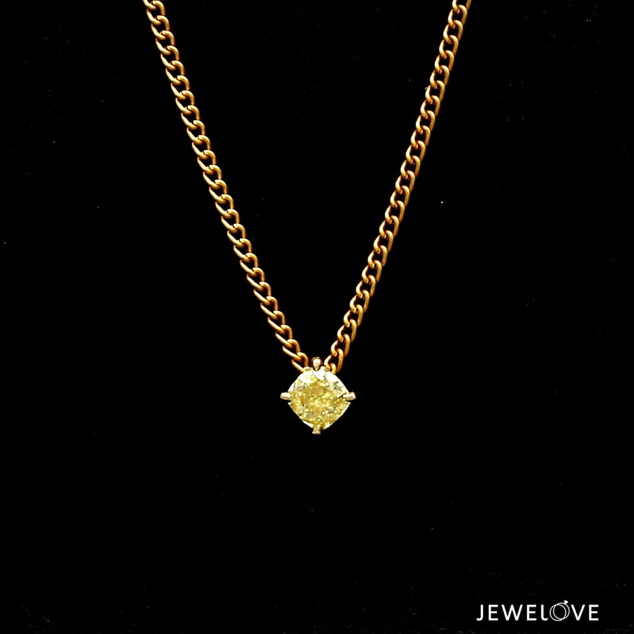 Jewelove™ Necklaces & Pendants 18K Yellow Gold Pendant with Natural Fancy Intense Yellow Diamonds JL AU P 101