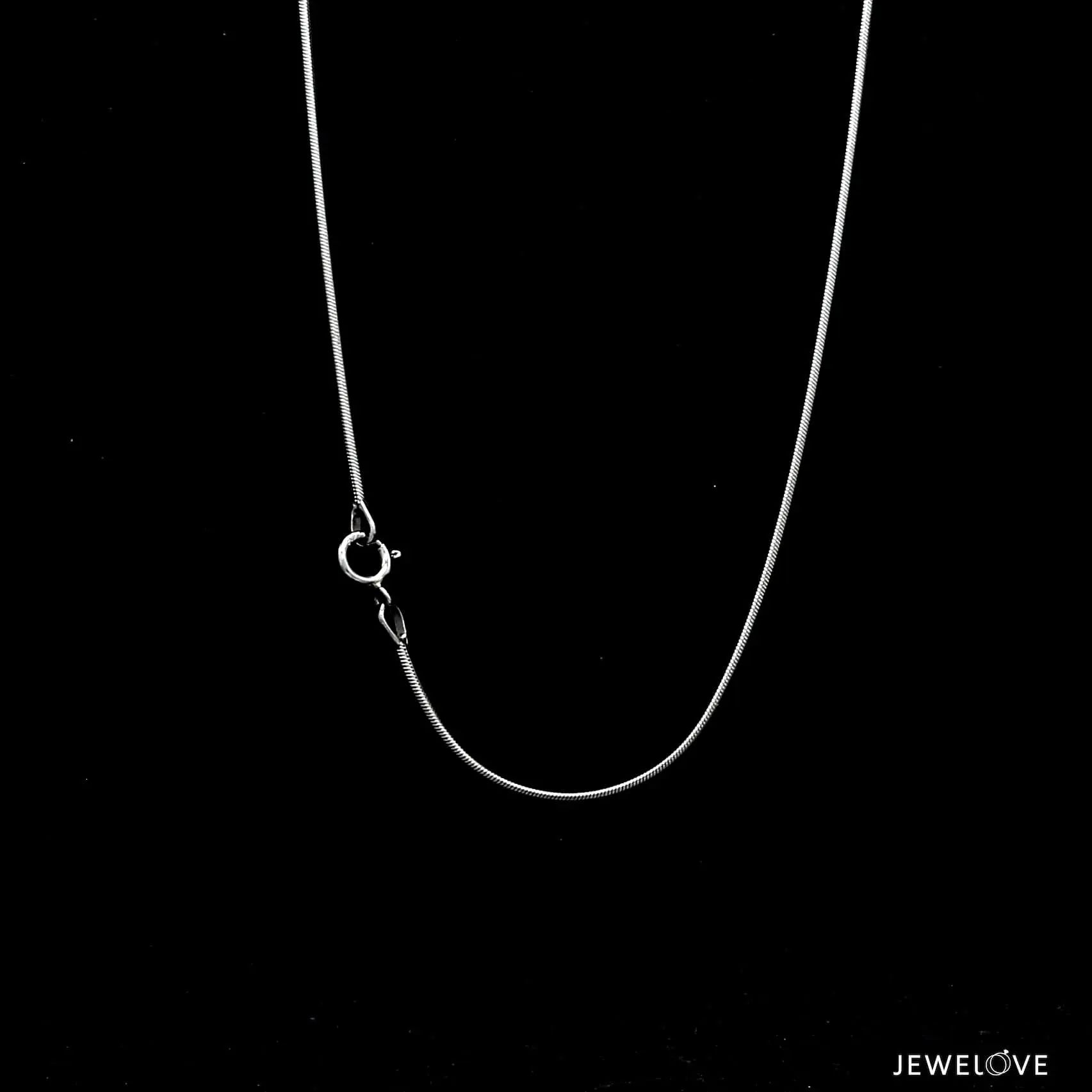 Jewelove™ Chains 1mm Japanese Platinum Round Snake Chain SJ PTO 712