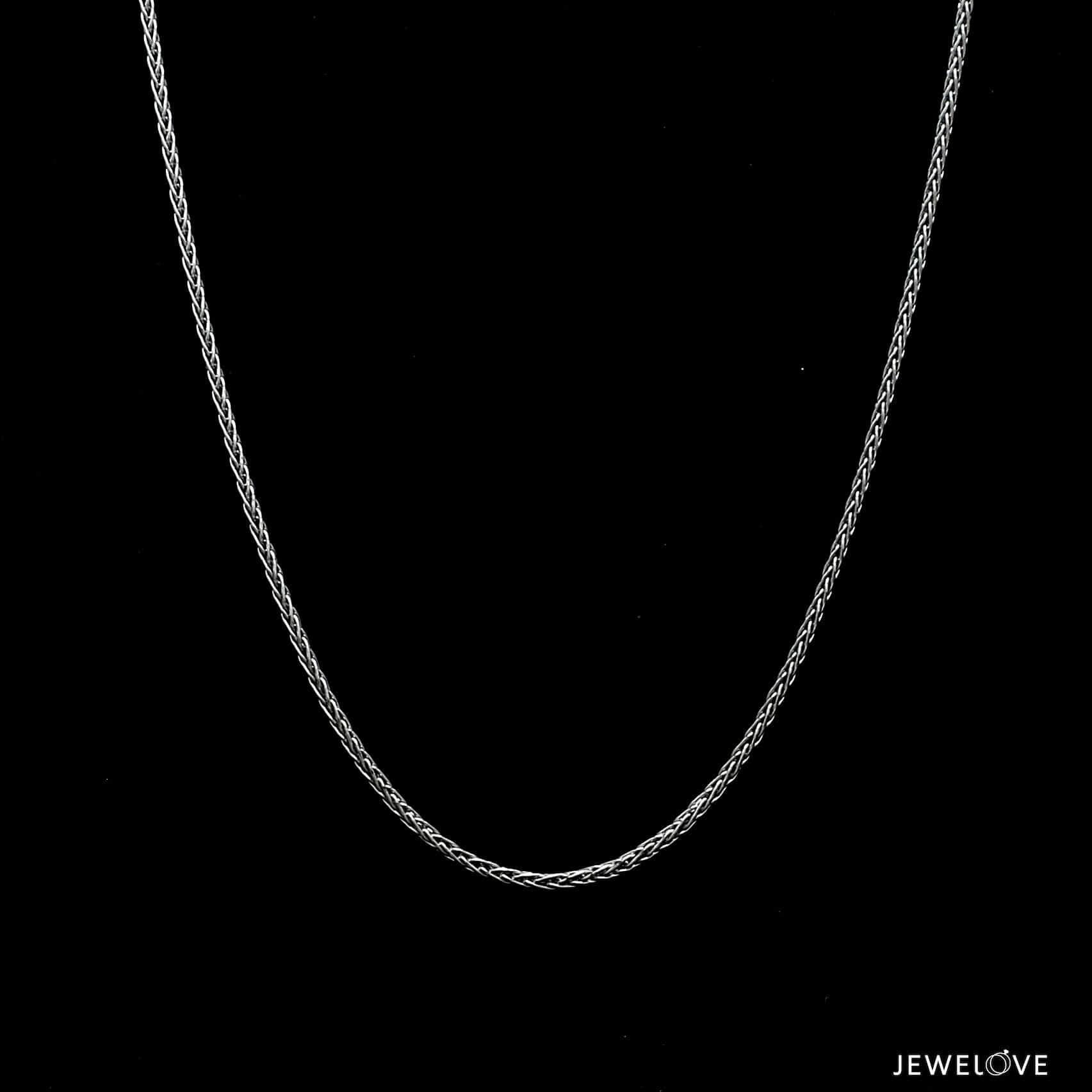 Jewelove™ Chains 1mm Japanese Platinum Wheat Chain for Women JL PT CH 1220-A