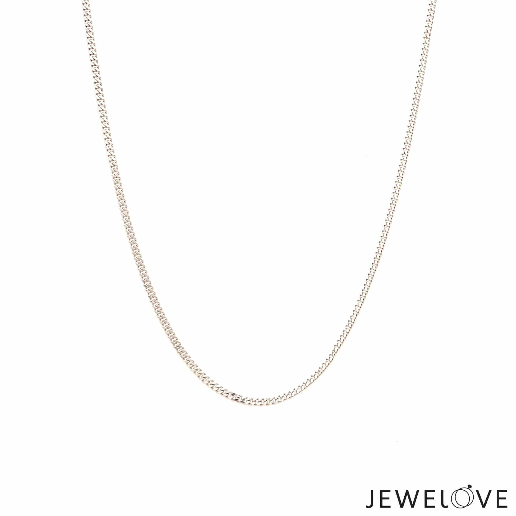 Jewelove™ Chains 1mm Japanese Simple Thin Platinum Curb Chain 1mm SJ PTO 703 - Thin