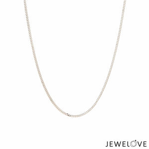 Jewelove™ Chains 1mm Japanese Simple Thin Platinum Curb Chain 1mm SJ PTO 703 - Thin