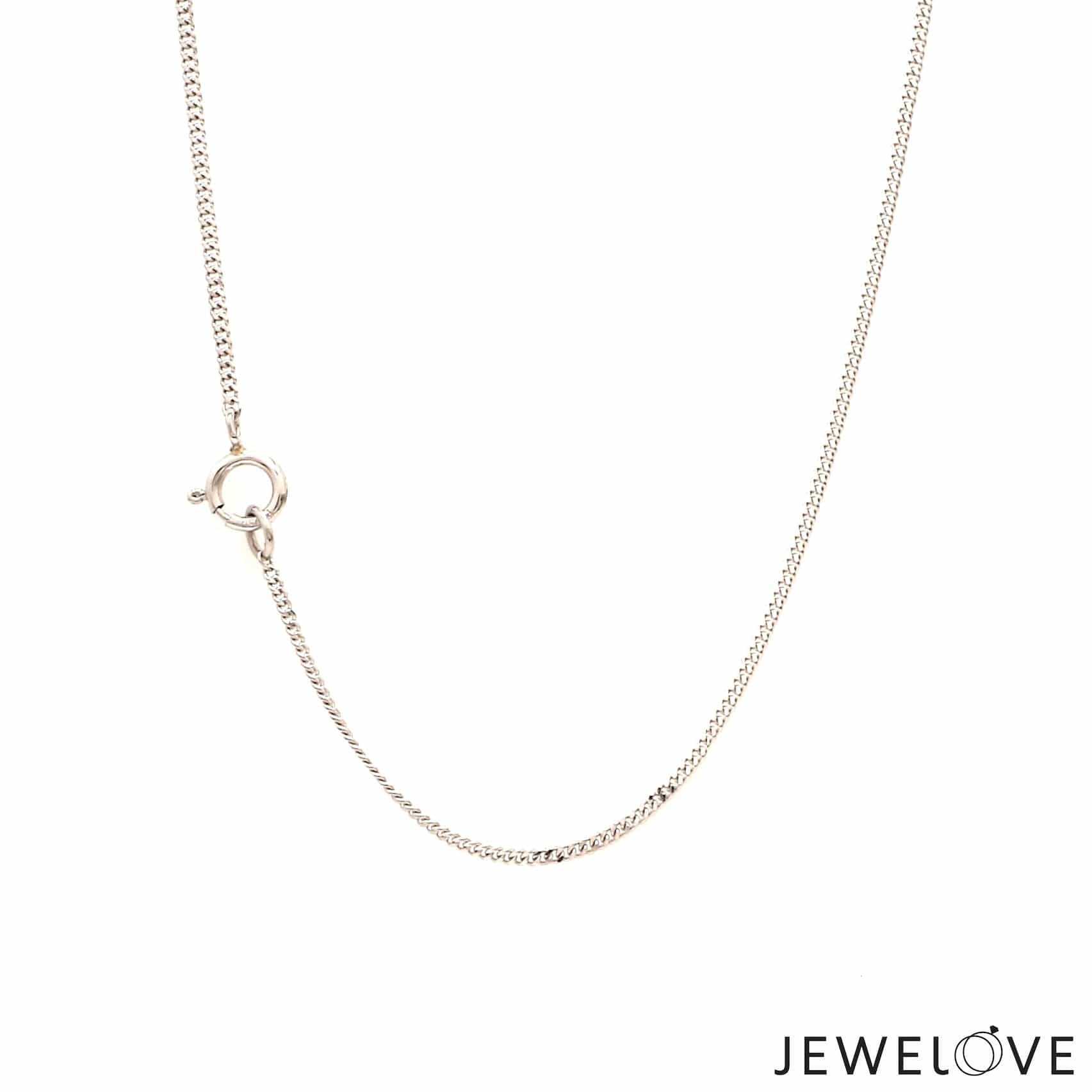 Jewelove™ Chains 1mm Japanese Simple Thin Platinum Curb Chain 1mm SJ PTO 703 - Thin