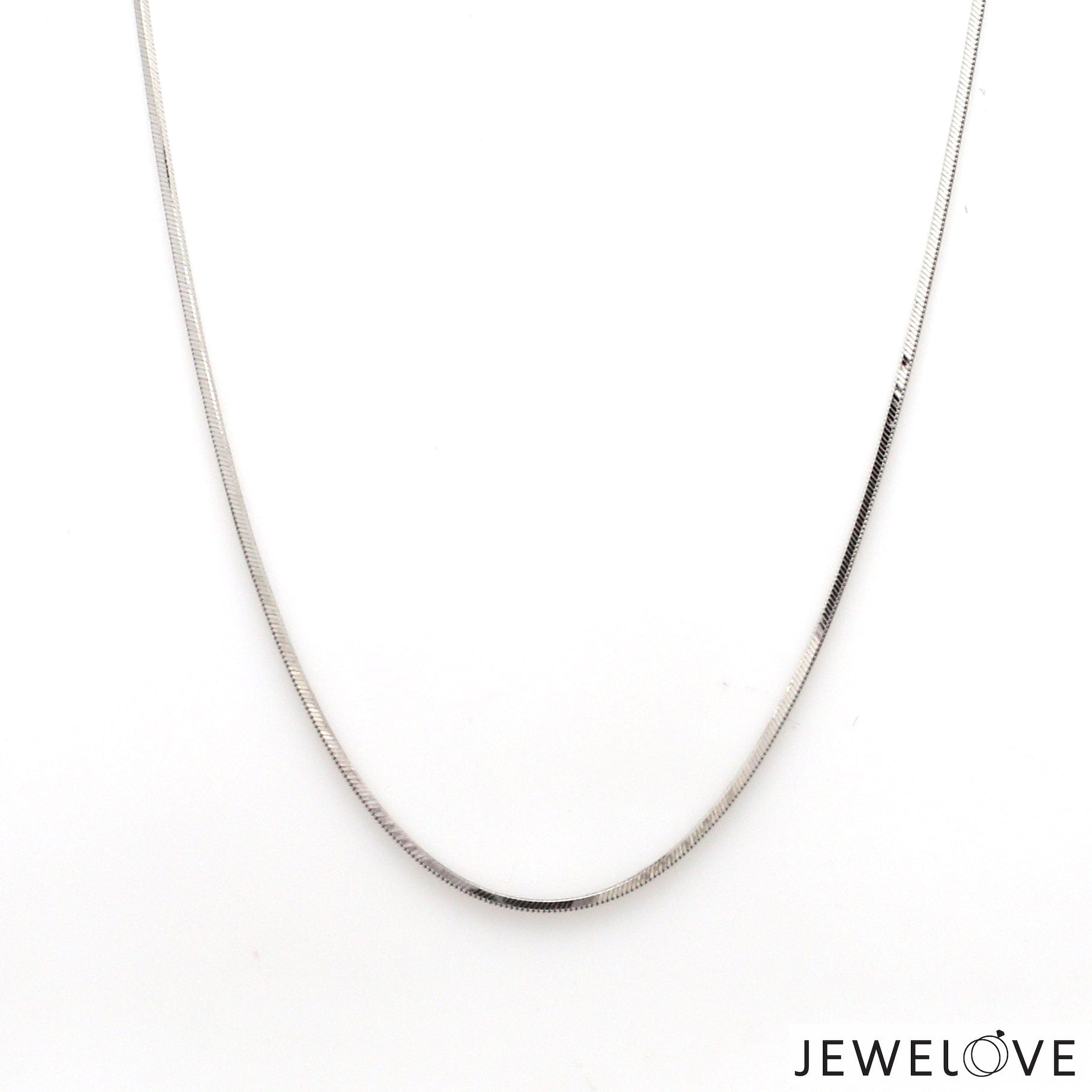 Jewelove™ Chains 1mm Plain Japanese Platinum Square Snake Chain JL PT 747-A