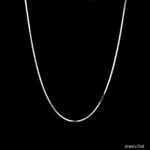 Jewelove™ Chains 1mm Plain Japanese Platinum Square Snake Chain JL PT 747-A