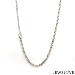 Jewelove™ Chains 2.25mm Japanese Platinum Curb Chain Uni-sex JL PT CH 982-B