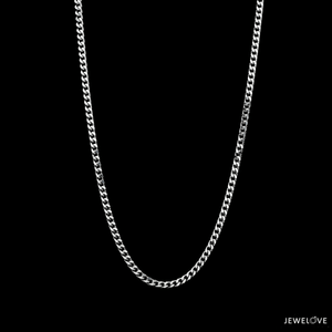 Jewelove™ Chains 2.25mm Japanese Platinum Curb Chain Uni-sex JL PT CH 982-B