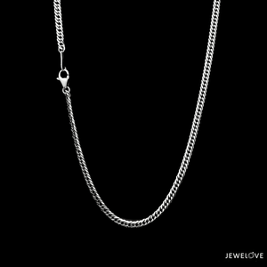 Jewelove™ Chains 20 inches 2.5mm Japanese Platinum Cuban Chain Uni-sex JL PT CH 1005-B