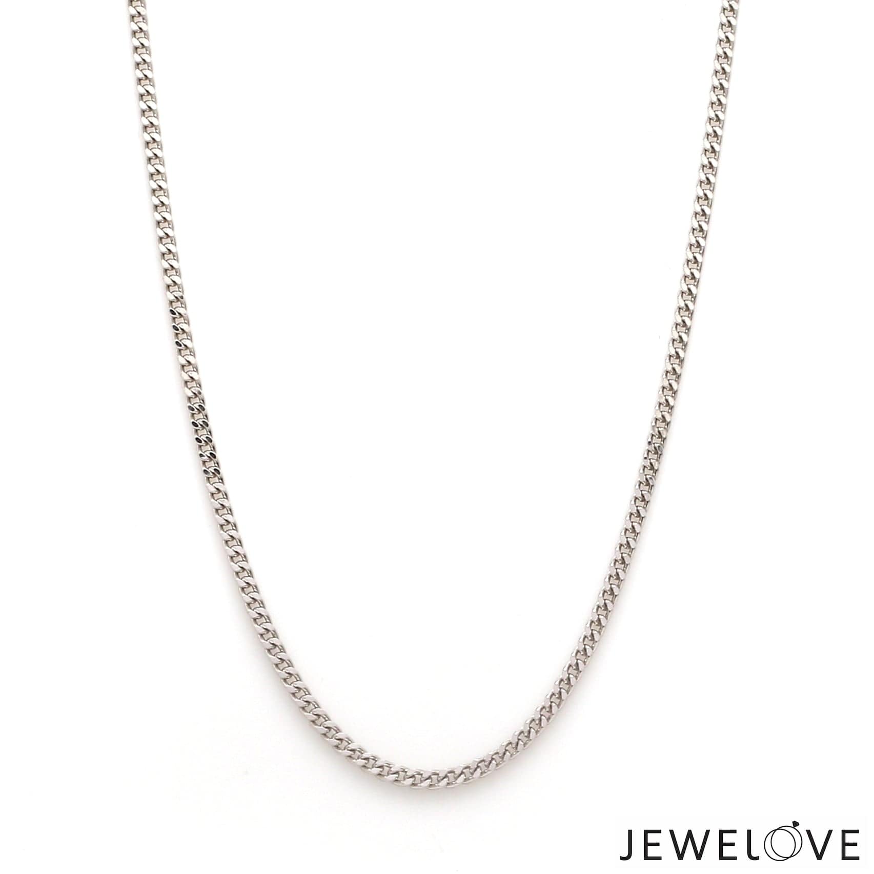 Jewelove™ Chains 26 inches 2.5mm Japanese Platinum Curb Chain Uni-sex JL PT CH 982-C