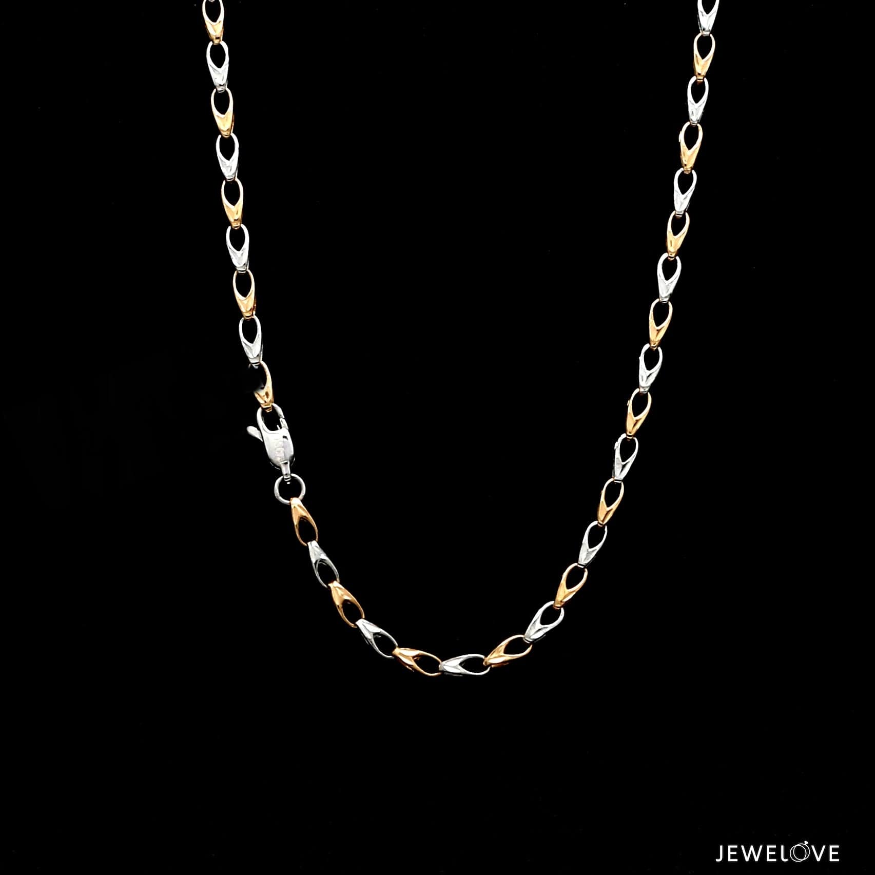 Jewelove™ Chains 18 inches 2.5mm Japanese Platinum Rose Gold Chain for Men JL PT CH 658R