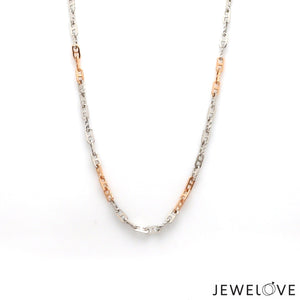 Jewelove™ Chains 18 inches 2.5mm Japanese Platinum Rose Gold Links Chain JL PT CH 1263