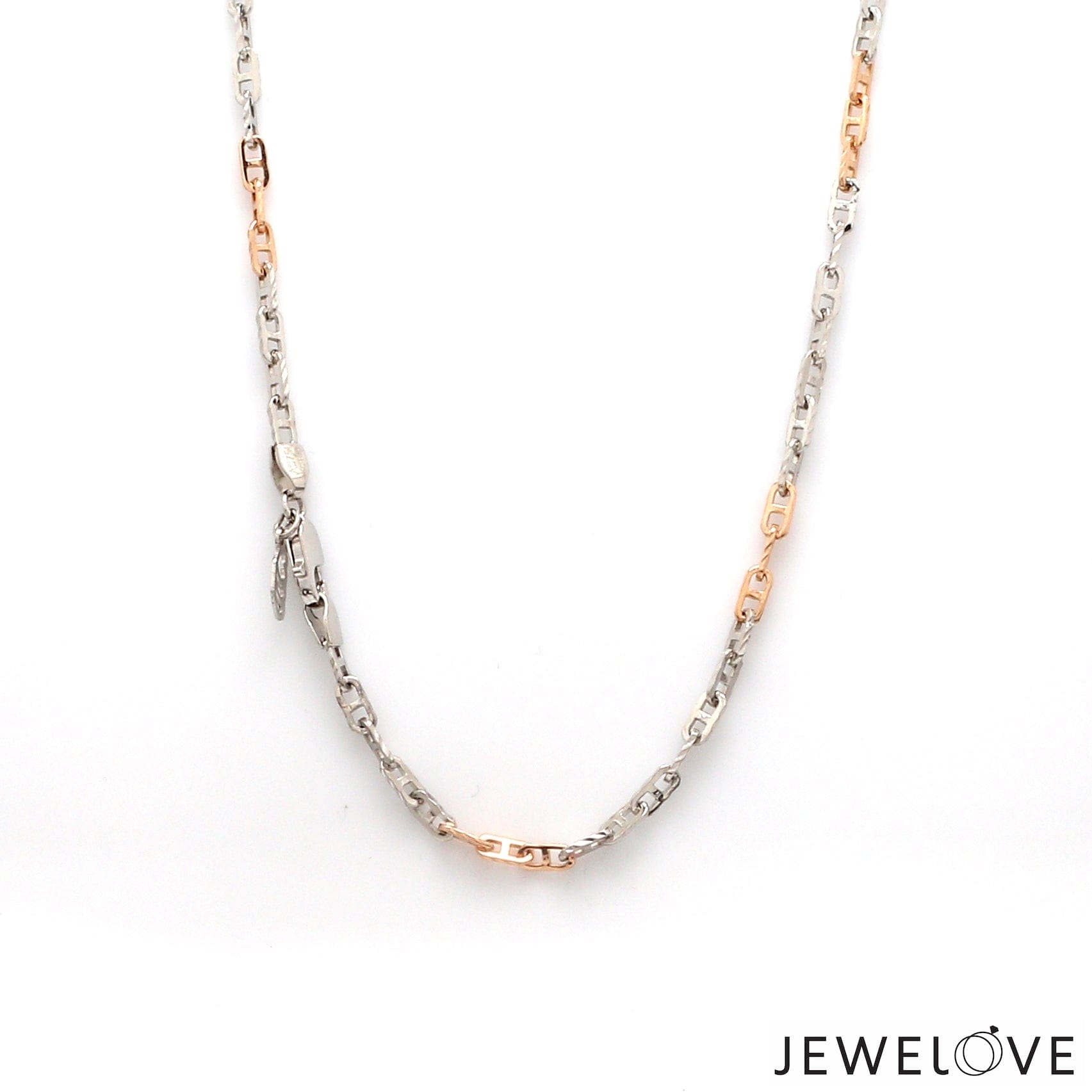 Jewelove™ Chains 18 inches 2.5mm Japanese Platinum Rose Gold Links Chain JL PT CH 1263