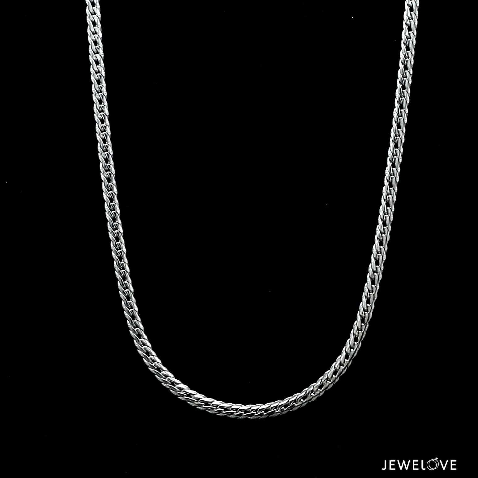 Jewelove™ Chains 2.75mm Japanese Platinum Designer Cuban Chain for Men JL PT CH 1256-A