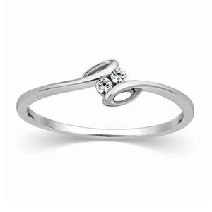 Jewelove™ Rings 2 Diamond Platinum Ring for Girls SJ PTO 301