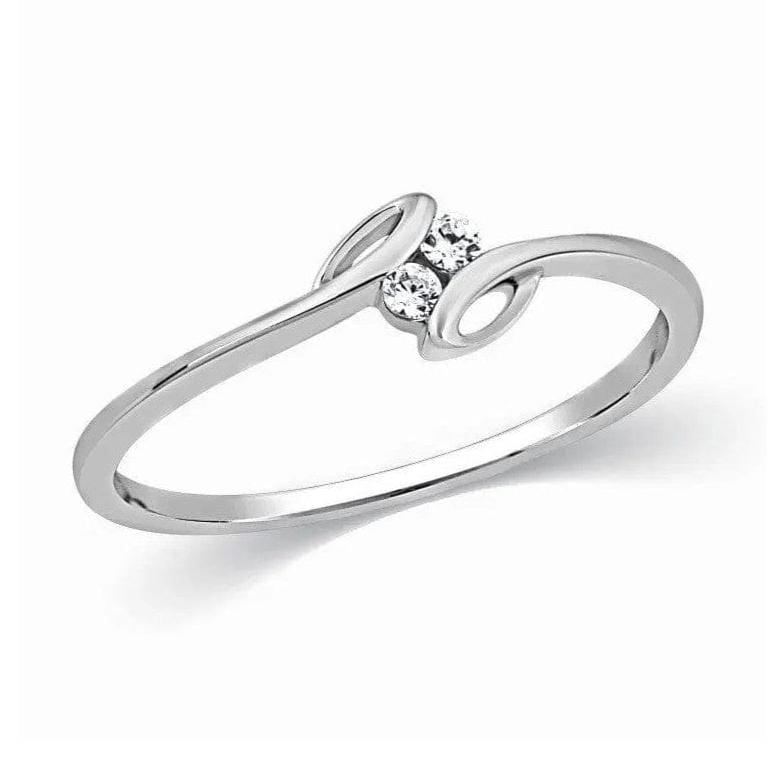 Jewelove™ Rings 2 Diamond Platinum Ring for Girls SJ PTO 301