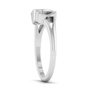 Jewelove™ Rings Women's Band only 2 Hearts Plain Platinum Ring for Women JL PT 550