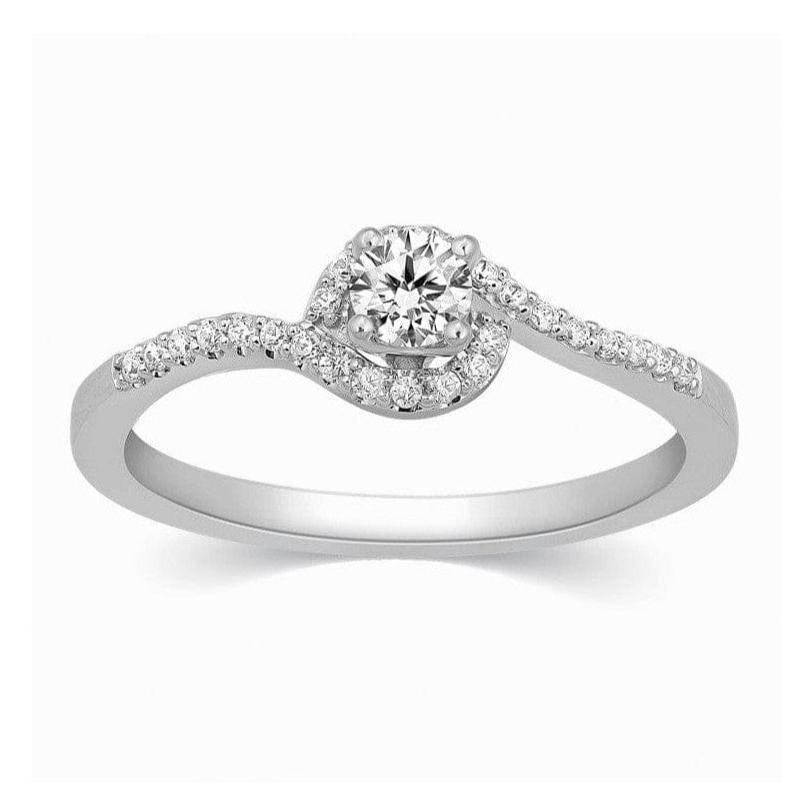 Jewelove™ Rings 20 Pointer Designer Curvy Solitaire Platinum Ring for Women JL PT 332