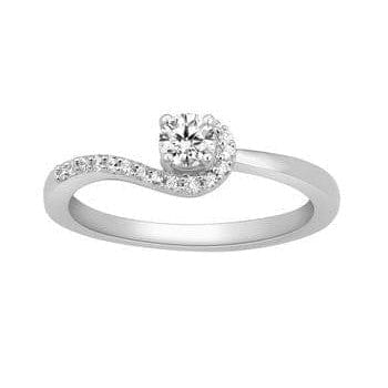 Jewelove™ Rings 20-Pointer Designer Curvy Solitaire Platinum Ring for Women JL PT 576