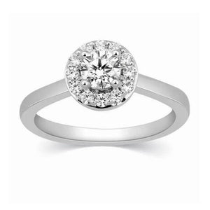 Jewelove™ Rings 20 Pointer Halo Diamond Platinum Engagement Ring JL PT 324-A