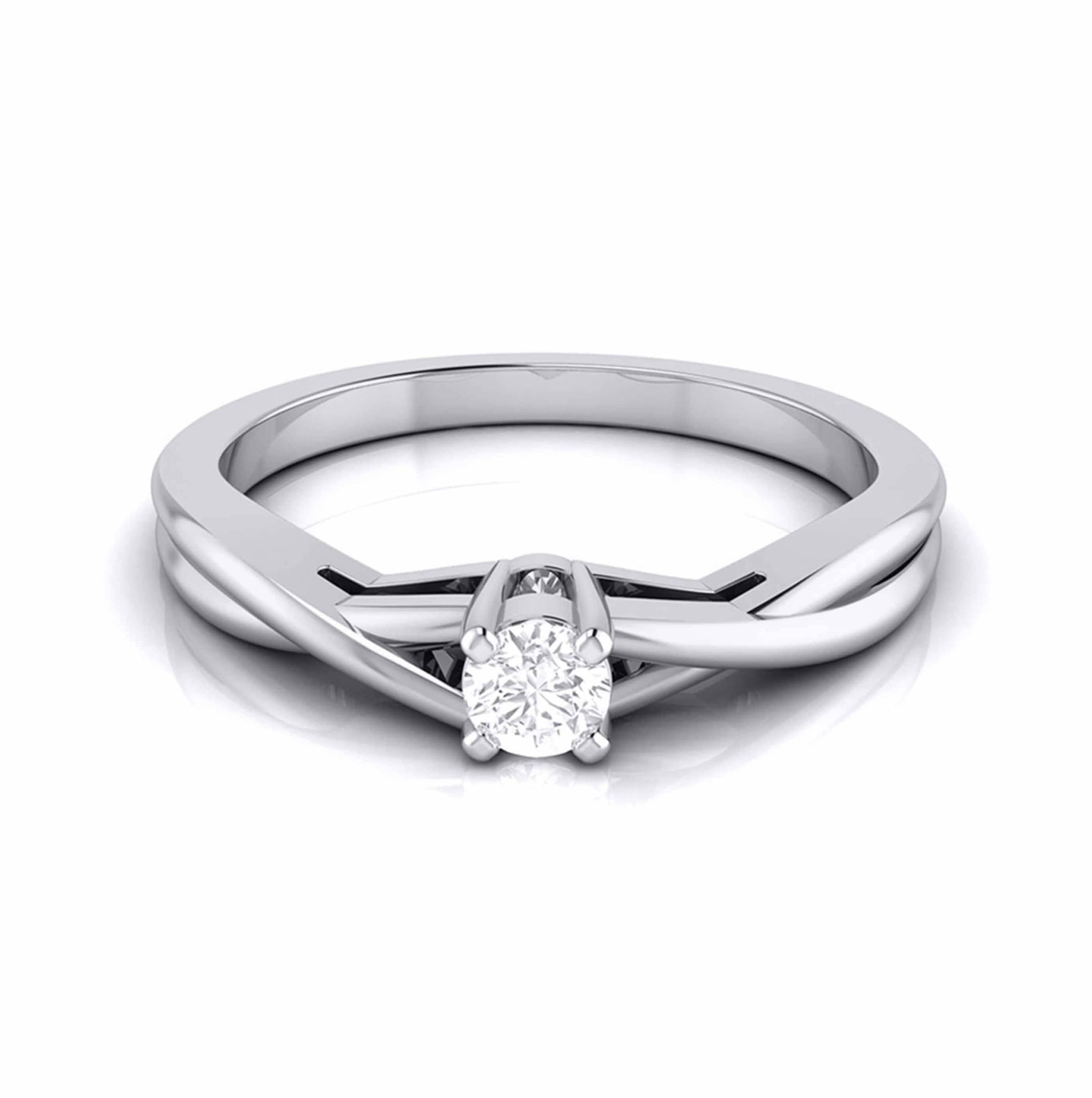 Jewelove™ Rings 20-Pointer Platinum Solitaire Ring - Shank with a Twist JL PT G 115-A